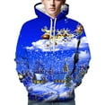 thumbnail image 2 of Utoimkio Men's Christmas Hooded Sweatshirts Pullover Long Sleeve Print Hoodie Pullover Sweaters Casual Crewneck Sweatshirts Christmas Pullover Tops for Men with Pockets, 2 of 4