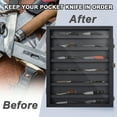thumbnail image 5 of Ymokee 7 Tier Knife Display Case, Wall Cabinet for Pocket Knife Collections, Knife Protection Shadow Box with Lockable UV Protection Acrylic Glass Door, Black, 5 of 9