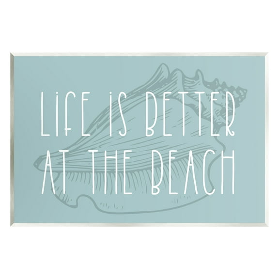 Stupell Industries Better at Beach with Shell Animals & Insects Painting Unframed Art Print Wall Art, 15 x 10