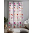 thumbnail image 2 of Sheer Curtains 96 Inches Long, Purple Pink Spring Floral Semi Sheer Curtains Light Filtering Window Treatment, Colorful Summer Flowers Botanical Privacy Voile Drapes for Living Room 52x96 Inch, 2 of 7