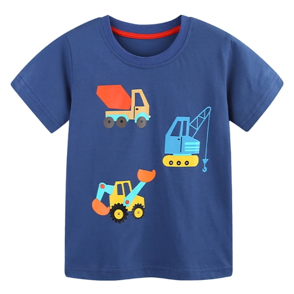 Boys Short Sleeve Crewneck Animal Print T Shirts Top Toddler Boys' Value Pack Cotton Summer Clothes