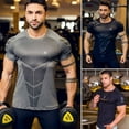 thumbnail image 2 of Fashion Mens Slim Fit T Shirt Designer Short Sleeve Muscle Fit Curved Hem Gym Tee Top, 2 of 5