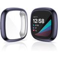 thumbnail image 2 of 4-Pack Screen Protector Case Compatible with Fitbit Sense/Versa 3, Full Coverage Soft TPU Protective Screen Cover Saver Bumper for Sense Smartwatch (Black/Charcoal/Silver/Clear), 2 of 7