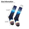 thumbnail image 2 of Rateoe Moonlit Blue Wolf Pattern Women’s Knee High Crew Socks,Trouser Socks Comfortable, Breathable, Moisture-Wicking and Soft, 2 of 6
