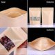 thumbnail image 1 of 10pcs 14x20cm Kraft Zip Lock Stand Up Bags Kraft Paper Bag With Window Reusable Ziplock Stand-up Bags Brown Waterproof, 1 of 4