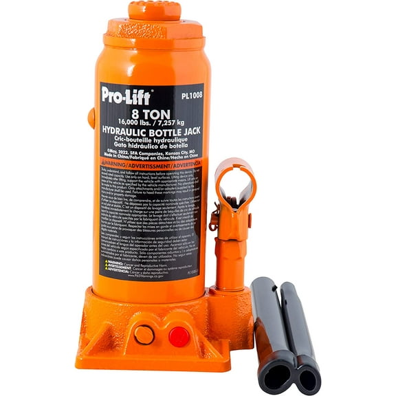 Pro-Lift 8 Ton Hydraulic Bottle Jack - Portable Car Jack 16000 lbs Capacity with Pump Handle