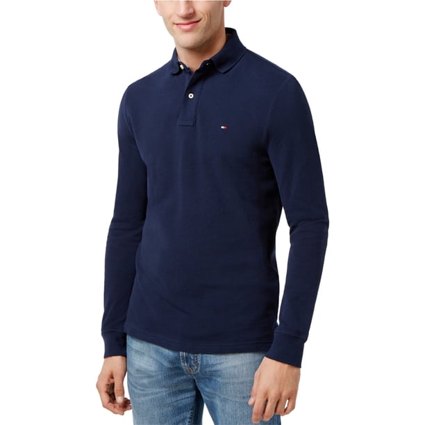 Tommy Hilfiger - Polo de rugby para hombre, color azul, grande
