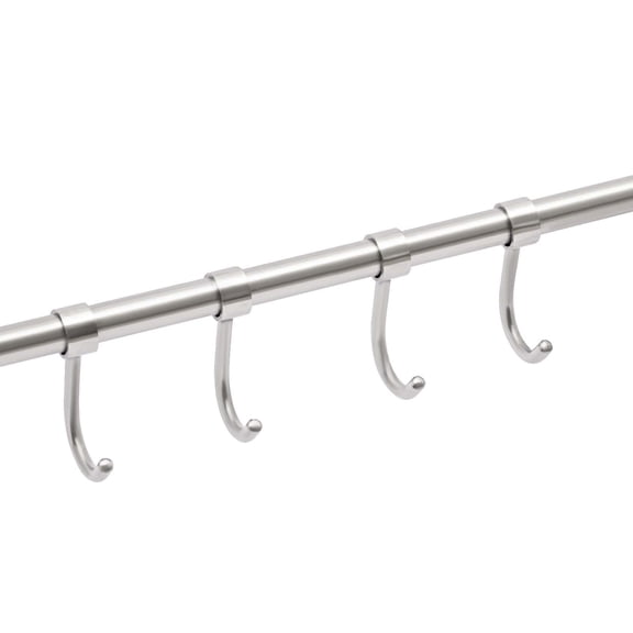 Heavy-Duty 304 Stainless Steel Hanging Rack - 10-Hook Wall Organizer for Kitchen & Bathroom