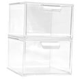 thumbnail image 4 of HOMEMAXS Transparent Plastic Drawer Organizer for Storage in Bedroom Bathroom Vanity Kitchen 2 Pcs 6.3x4.7x2.8 Inch, 4 of 8
