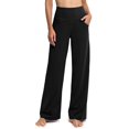 thumbnail image 1 of Pantalones para Mujer Promover Petite Pierna Ancha Negros con Bolsillos, 1 of 5
