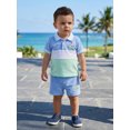 thumbnail image 3 of BemeyourBBs 2Pcs Toddler Baby Boy Golf Outfits Infant Baby Boy Summer Clothes Short Sleeve Golf Embroidery Button Down Shirt Shorts Set Toddler Baby Boy Summer Outfit, 3 of 9