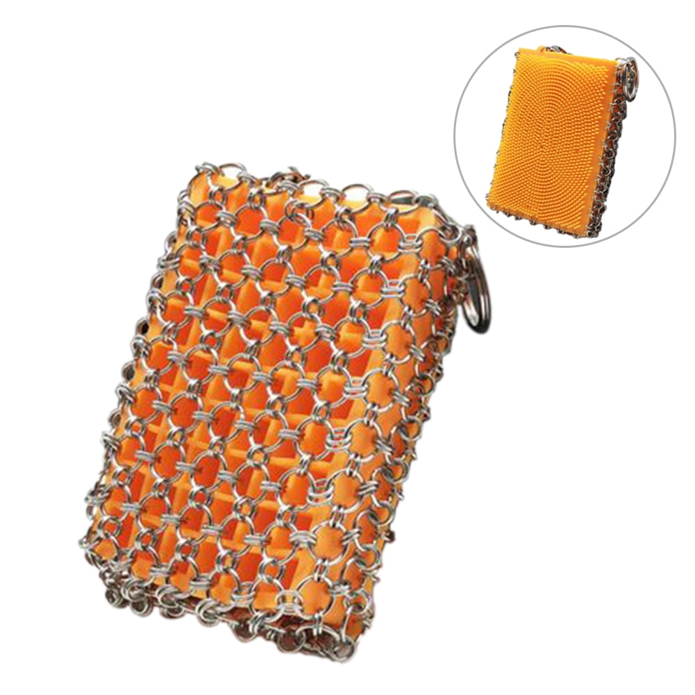 Cast Iron Cleaner Stainless Steel Chainmail Scrubber for Skillet Wok