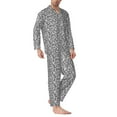 thumbnail image 2 of Naloa Weave Geometric Men’s Pajamas Set - Long Sleeve Button Down Sleep Shirt and Pajama Bottoms Sleepwear Set-Medium, 2 of 7
