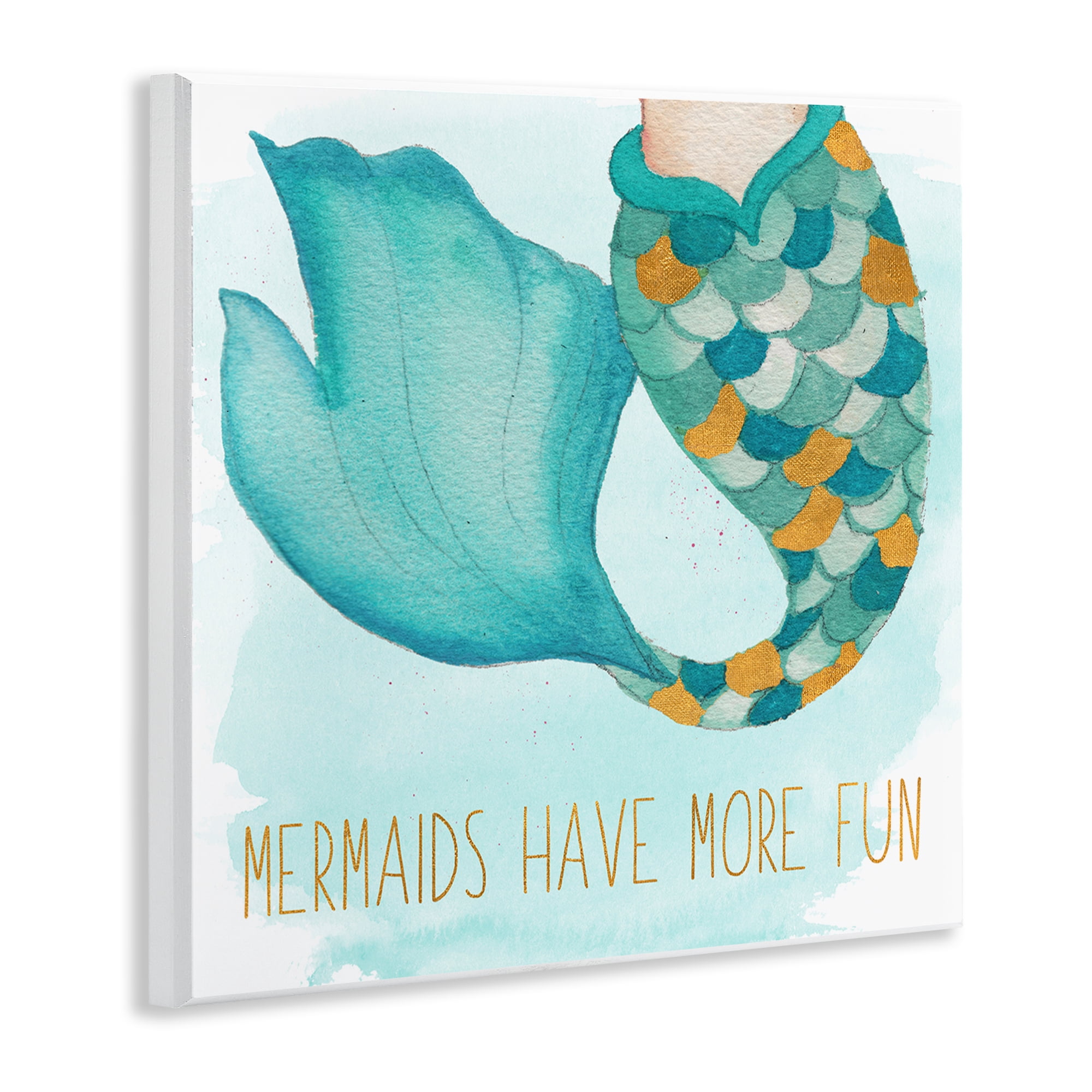 Stupell Industries Mermaids Have Fun Fantasy & Sci-Fi Painting Unframed Art Print Wall Art, 12 x 12