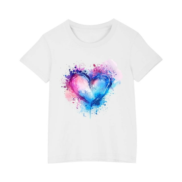 T-shirt en Coton pour Tout-Petits Garçons Filles Col Rond Manches Courtes T-Shirt Imprimé Haut 1 Pce
