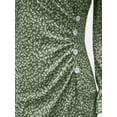 thumbnail image 3 of Women's Surplice Midi Dress with Long Sleeve Ruffled Sheer Details Decorative Button 100% Polyester for Everyday Wear, 3 of 8