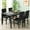 Black, variant on LinkRomat 5 Pieces Dining Table Set for 4, Small Dining Room Sets with Faux Marble Table & Velvet Chairs, Kitchen Table Set with Chair for 4, Black