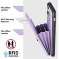 thumbnail image 4 of Wallet Case for iPhone 11 with Card Holder 360°Rotation Ring Stand Kickstand Women Girls PU Leather Double Buttons Flip Cover RFID Blocking Protective Case for iPhone 11 6.1 inch Light Purple, 4 of 6