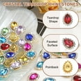 thumbnail image 3 of Uxcell Sew on Rhinestones Tear Drop Crystal Rhinestones Pointback Stone Metal Flatback Red, 3 of 7