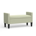 thumbnail image 4 of 46" Upholstered Storage Bench with Track Arms and Wood Legs in Beige, 4 of 7