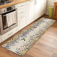thumbnail image 2 of Runner Rug 2'x6', Spring Floral Washable Non-Slip Hallway Runner Rugs, Daisy Sunflowers Wisteria Hummingbird Beige Bedside Rugs Floor Mats Carpet Runners for Kitchen Bathroom Laundry Room, 2 of 8