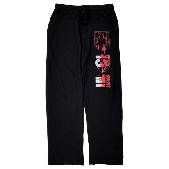 Friday The 13th Part III Mens Black Sleep Pants Lounge Pants Pajama Bottoms XXL