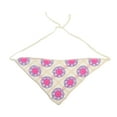 thumbnail image 4 of Unique Bargains 2 Pcs Triangle Bandana Blossom Knitted Turban Crochet Hair Scarf for Women Beige, 4 of 5