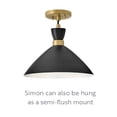 thumbnail image 5 of 83257MW-HB Lark Simon - 1 Light Pendant In Mid-Century Modern Style-10 Inches Tall and 13 Inches Wide-Matte White/Heritage Brass Finish, 5 of 18