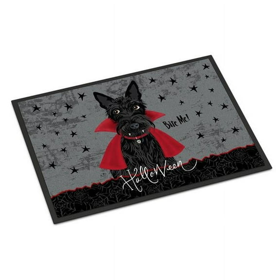 24 x 36 in. Halloween Vampire Scottie Indoor or Outdoor Mat