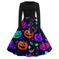 thumbnail image 2 of Halloween Dresses for Women Adult Square Neck Long Sleeve Renaissance Gothic Style Dress For Themed Party Evening Occasions, 2 of 5