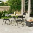 thumbnail image 4 of Pemberly Row Chaises Pliantes Ensemble de 2 Noir PVC Rembourré Cadre en Acier Durable, 4 of 6