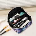thumbnail image 2 of FORMRS Makeup Bag Travel Cosmetic Organizer for Women Fold Flat Zipper Pouch with Handle, Astronaut Pattern, 2 of 8