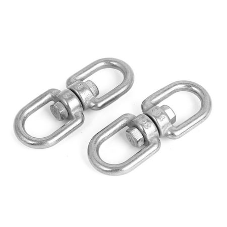 Unique Bargains 5mm Thickness 304 Stainless Steel Double End Chain Swivel Boat Sea 2Pcs