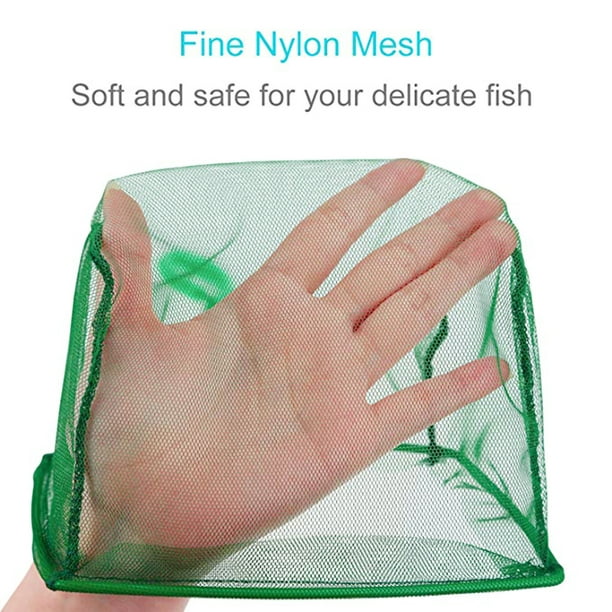 Neinkie Fine Mesh Fish Net For Fish Tank - Aquarium Net Scoop, Aquarium Fish Skimmer Net With Plastic Handle For Catching Small Fish, Shrimp, Aquatic