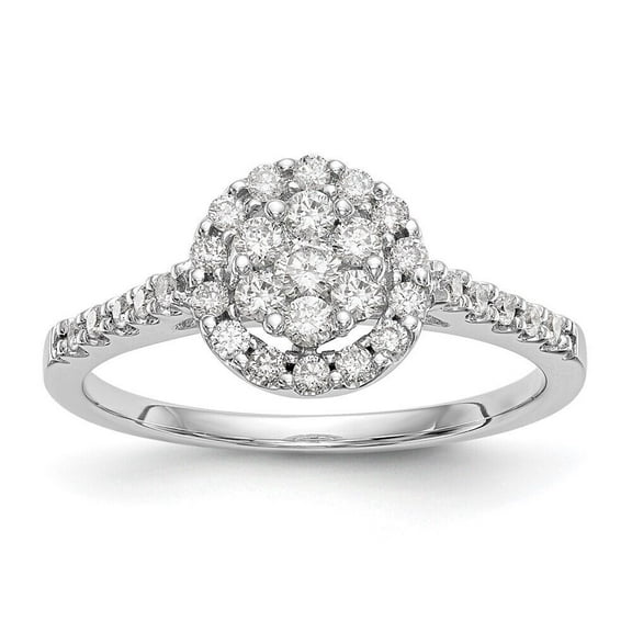 Illusion Set Halo Diamond Engagement Ring 1.9 Ct Diamond 14K White Gold Over