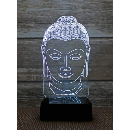 

3D Nightlight Buddha Head Creative Visualization Lamp Touch-Switch LED 7 Colors Changed 9’’ Home Decor Birthday Christmas Housewarming Gift