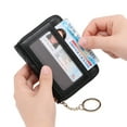 thumbnail image 7 of Credit Card Holder for Women,RFID Blocking PU Leather Zipper Keychain Wristlet Small Wallets with 14 Slots,1 ID Card Window, 7 of 7