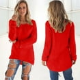 thumbnail image 2 of RMGVDSD Sweater For Women Lightweight Soft Long Sleeve Crewneck Pullovers Sweater Loose Fuzzy Sweater Solid Color Comfort Sweater Fashion Clothes /Red, 2 of 7