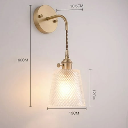 

ZHNYGE Sleek Elegant and Modern Brass LED Wall Lamp with Creative E27 Lighting and Clear Glass - Stylish Design for Bedroom Living Room and Porch Decoration - Sconce Fixture with 110V/