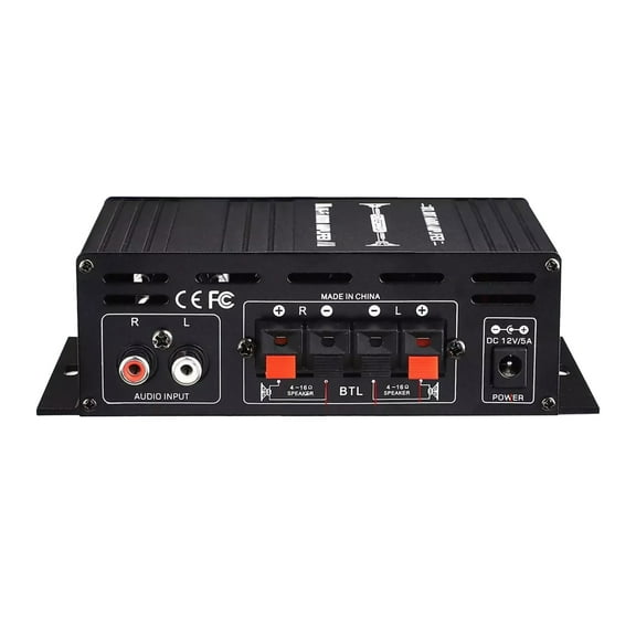 NATEFEMIN Stereo Audio 2 Channel Amplifier 40W   40W with Bass and Treble Control for Home Speakers
