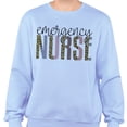 thumbnail image 2 of Emergency Nurse Leopard Print Sweatshirt Unisex Medium Light Blue, 2 of 5