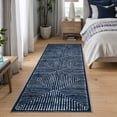 thumbnail image 3 of Bloom Rugs Washable Non-Slip 12 ft Runner - Blue Striped Runner for Entryway, Hallway, Bathroom, and Kitchen - Exact size: 2.5' x 12', 3 of 10