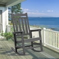 thumbnail image 2 of Sonerlic 1 Peak Outdoor Patio HIPS Rocking Adirondack Chair for Deck,Garden and Balcony,Gray, 2 of 9