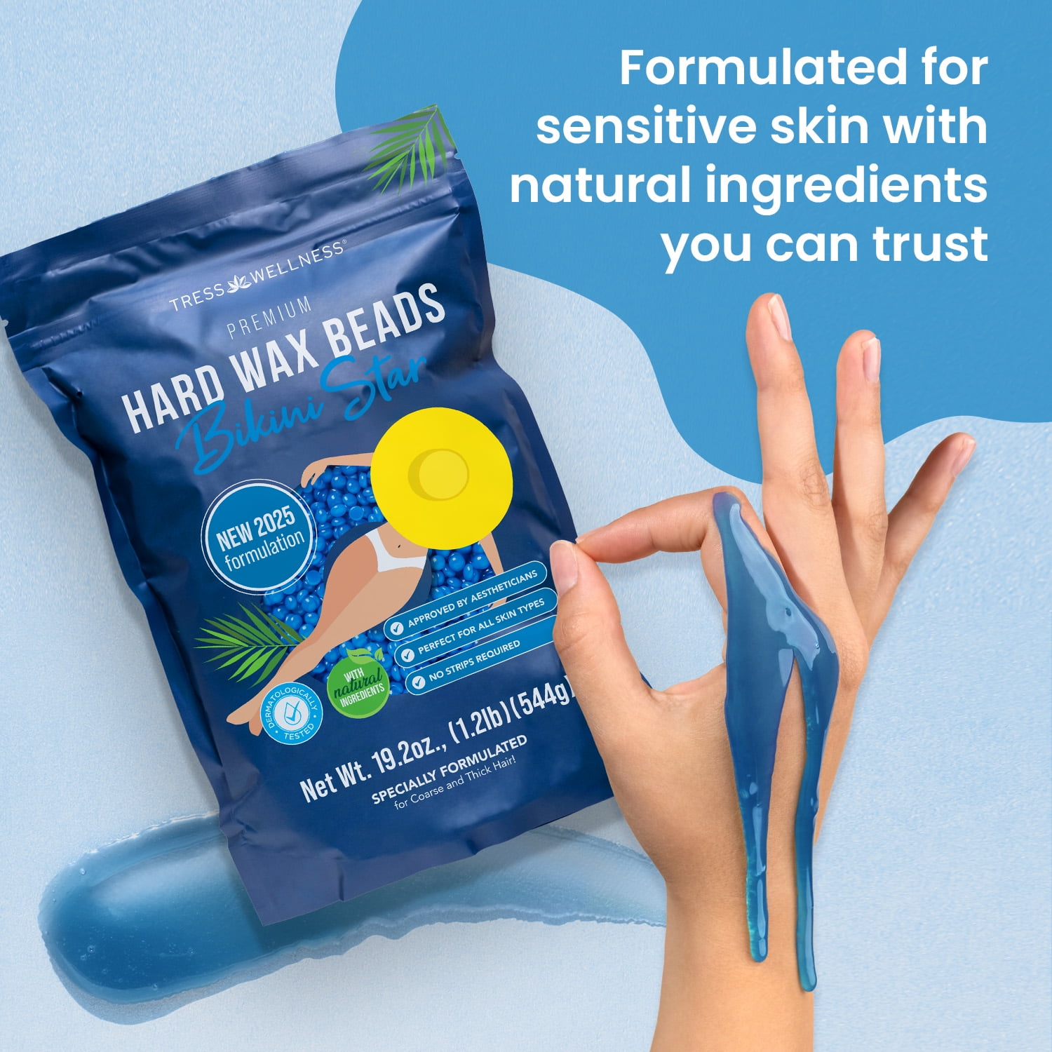 Tress Wellness Bikini Wax Beads, Gentle, Strips-Free Hair Removal
