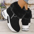 thumbnail image 4 of Rokment Orthopedic Platform Wedge Mid Calf Snow Boots for Women 2025 Winter Fashion Fuzzy Warm Air Cushion Zip up Chunky Walking Dress Ankle Booties Black Size 6, 4 of 7