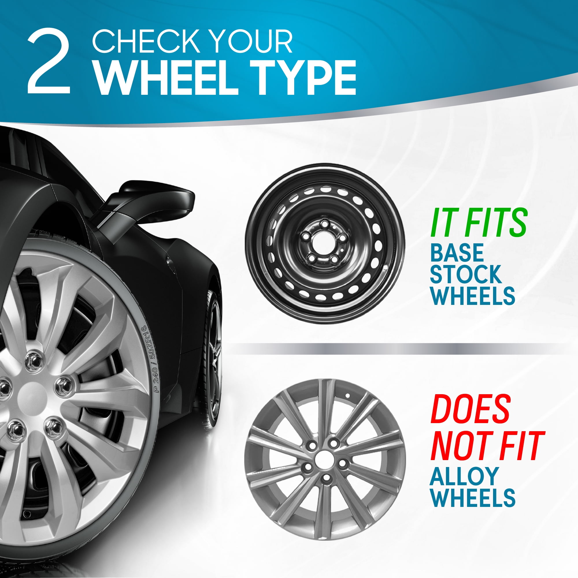 (4-Pack) BDK Premium Hubcaps 15" Wheel Rim Cover Hub Caps OEM Style Replacement Snap On Car Truck SUV - 15 Inch Set