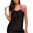 thumbnail image 1 of Womens Striped Printed Strappy Racerback Tankini Swim Top No Bottom S - XXXL, 1 of 5