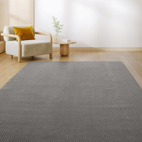 Mainstays Basic Tufted Silver Grey, Machine Washable Area Rug 6x8, Ideal for Any Room in the House