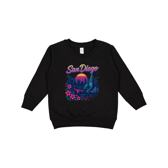 Inktastic San Diego Retro Sunset Skyline Toddler Sweatshirt