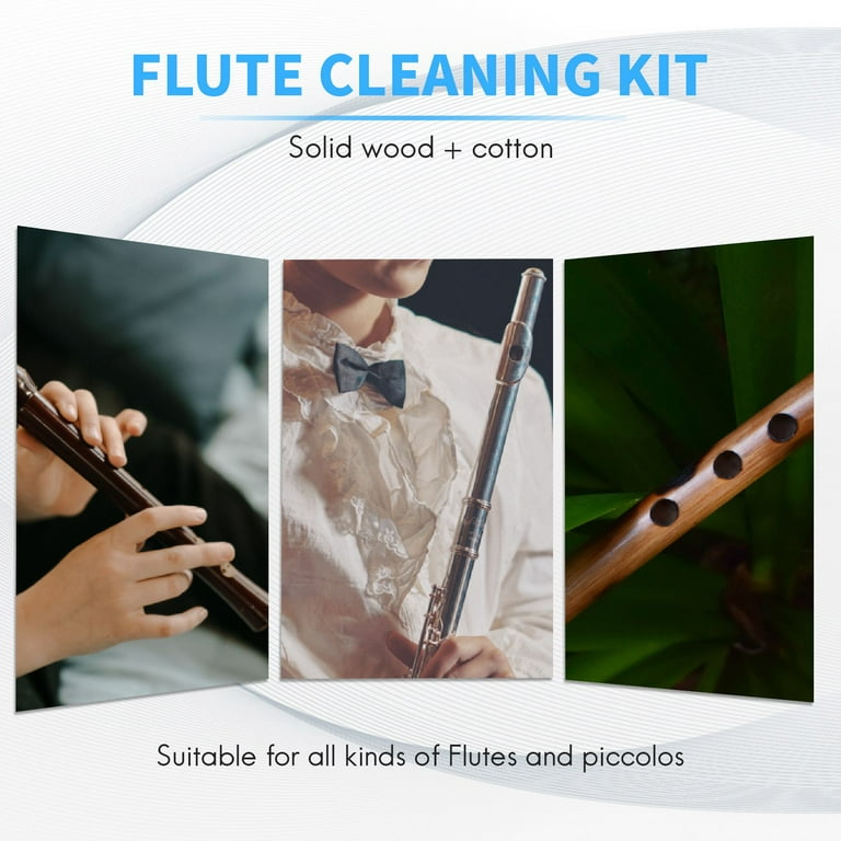Flute Cleaning Kit, Flute Cleaning Rod with Cloth Flute Cleaning